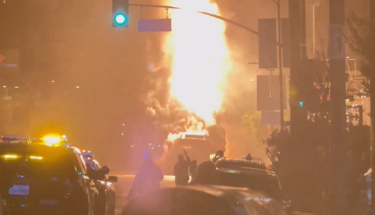 Chaos Erupts in LA as Fires Set on Metro Bus After Dodgers’ World Series Win