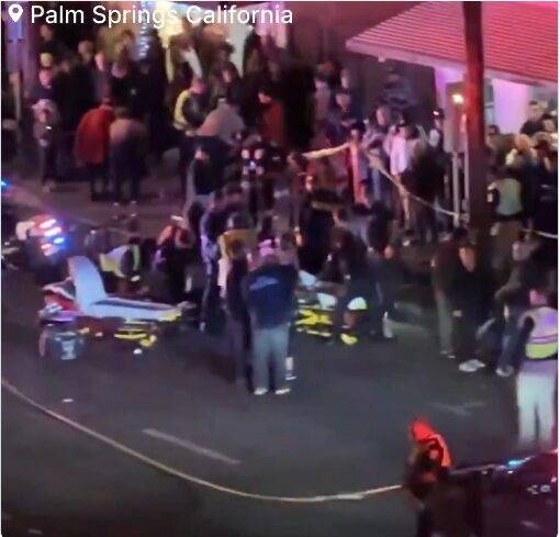 A festive evening turned tragic during the renowned Festival of Lights Parade in downtown Palm Springs when a police motorcycle officer lost control during a stunt,